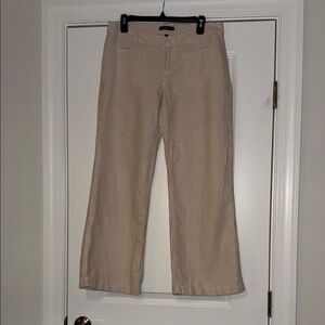 Express Tan Striped Linen Wide Leg Pants